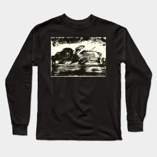 Black And White Mountains Long Sleeve T-Shirt